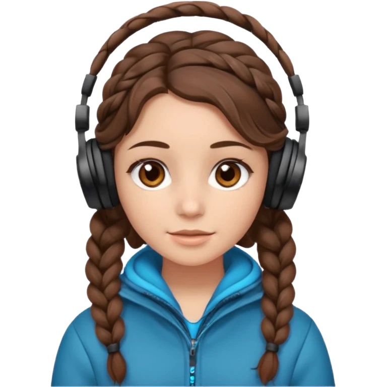 Я хочу дівчину з світлою шкірою корисним волоссям коричне вими очима і з навушниками і в теплому одязі і кучеряве не дуже у косичці  emoji