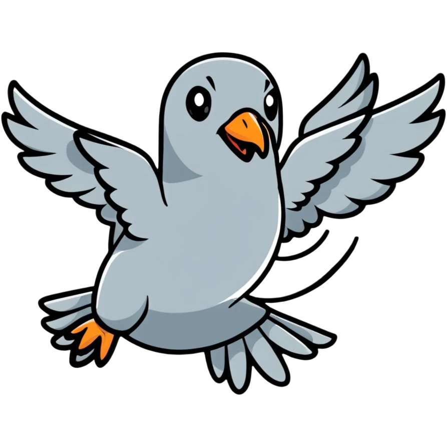 angry pigeon dive bombing emoji