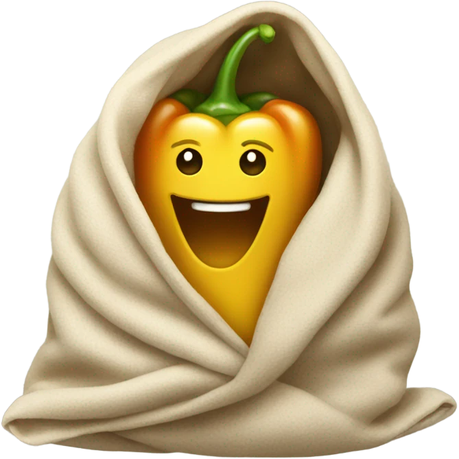 happy pepper in blanket emoji