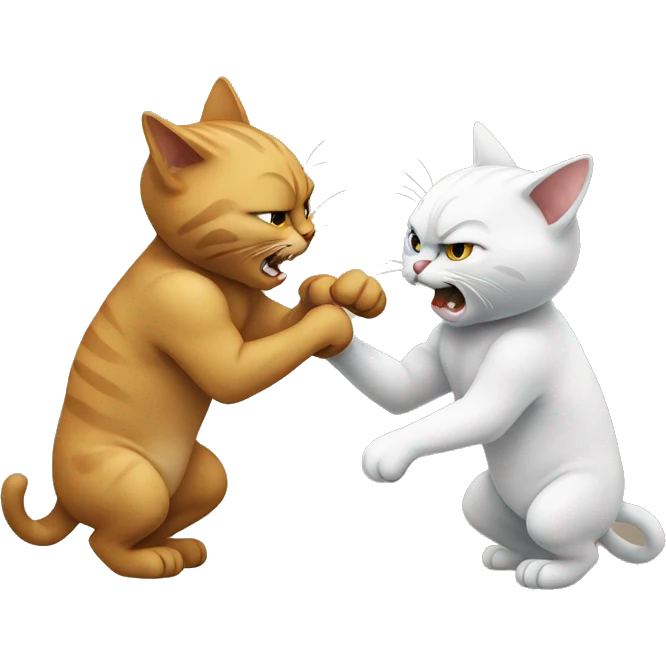 Two cats fighting  emoji