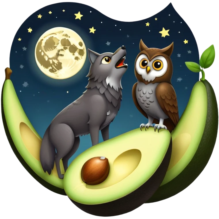 🐺🌙🦉🥑 emoji