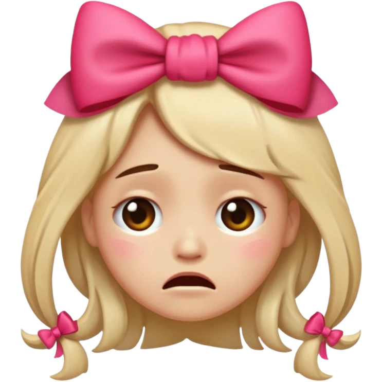 Crying emoji with bows in there hair emoji