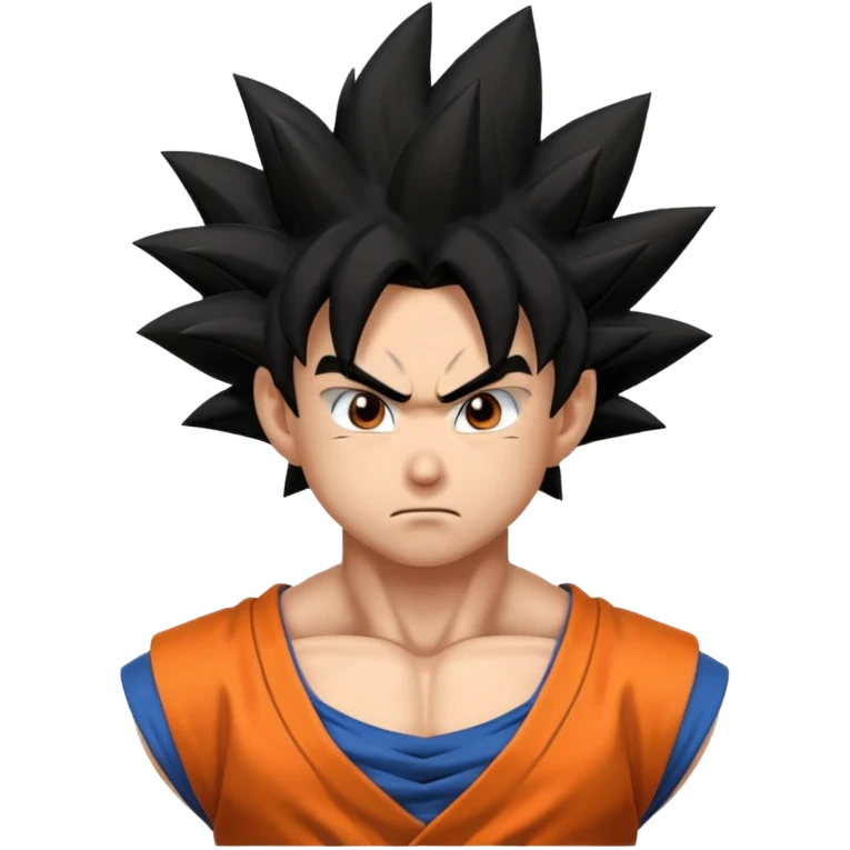 Emoji San goku plus petit niveau image , concentrer comme avant un combat contre un adversaire  emoji