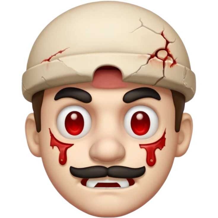 Mario broken skull bloody emoji