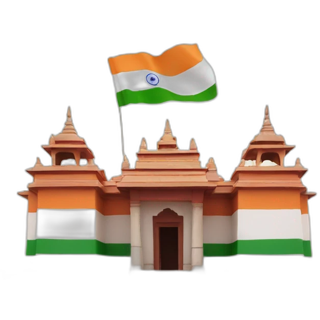 Indian flag with temple emoji
