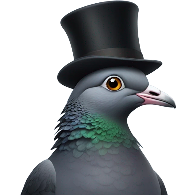 Pigeon in a top hat  emoji