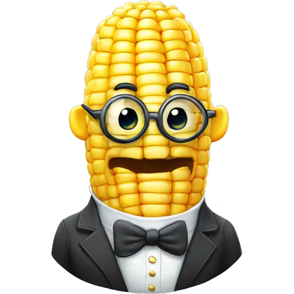 A corn wearing monocle ￼ emoji