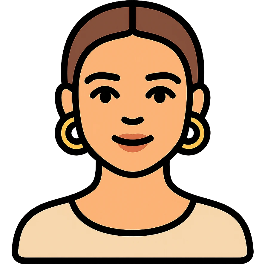 girl with clear skin, bright eyes, healthy hair, clean girl look, slicked-back hair, gold hoops, dewy makeup, neutral tones emoji