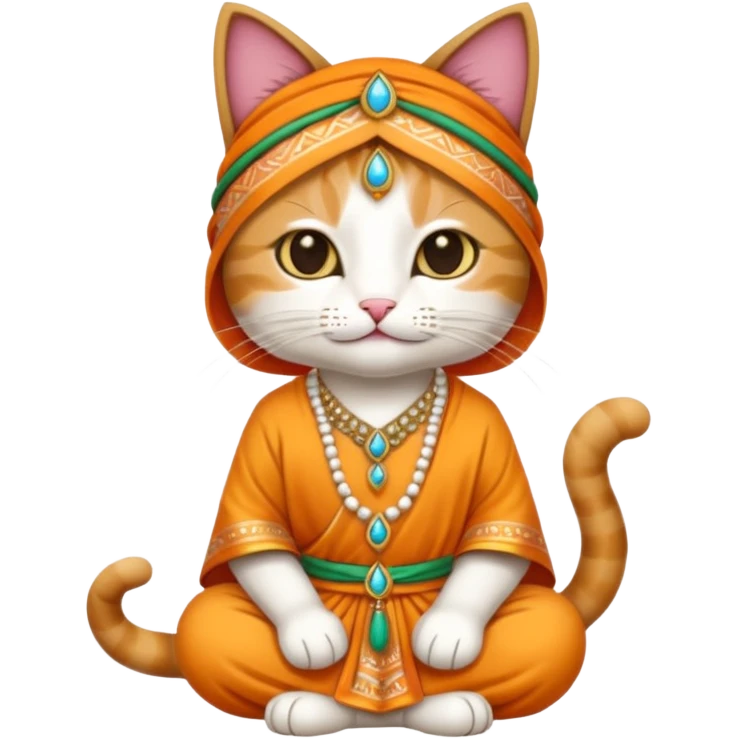 cat wearing indian clothes emoji