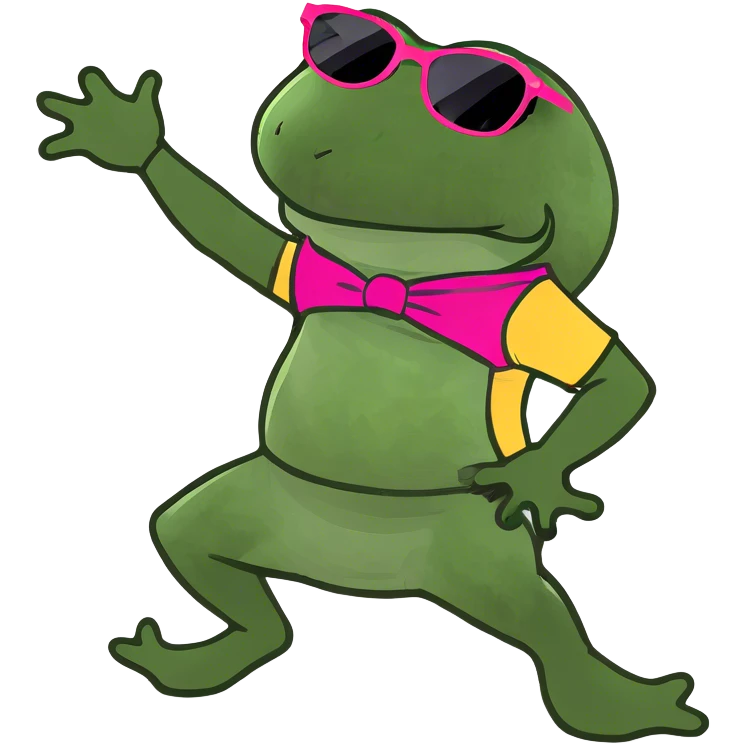 dancing in an outfit from the 80s emoji