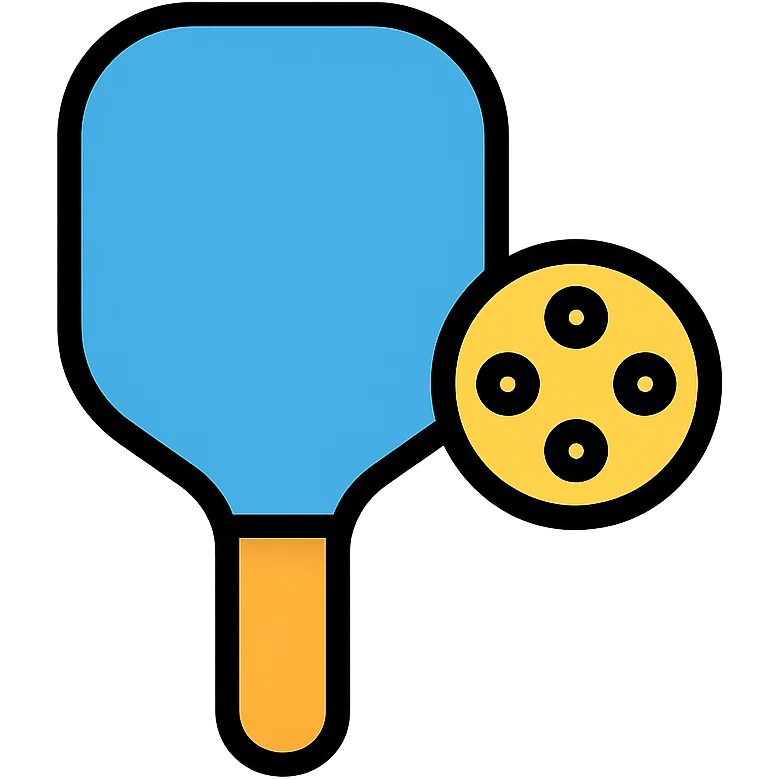 pickleball paddle and pickleball color outline icon emoji