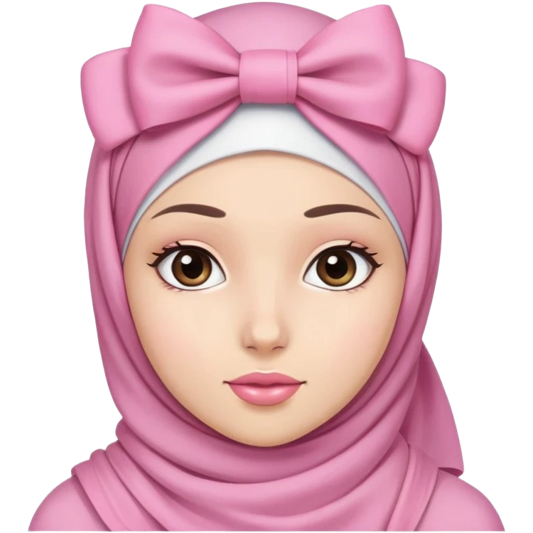 Следуй эмоджи девочки в хиджабе на голове красивый розовый бантик  emoji