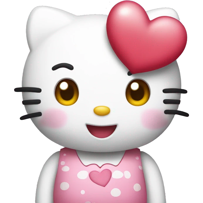 Hello kitty in love emoji