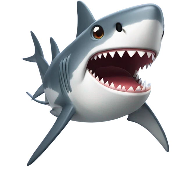 A shark using a iPhone emoji