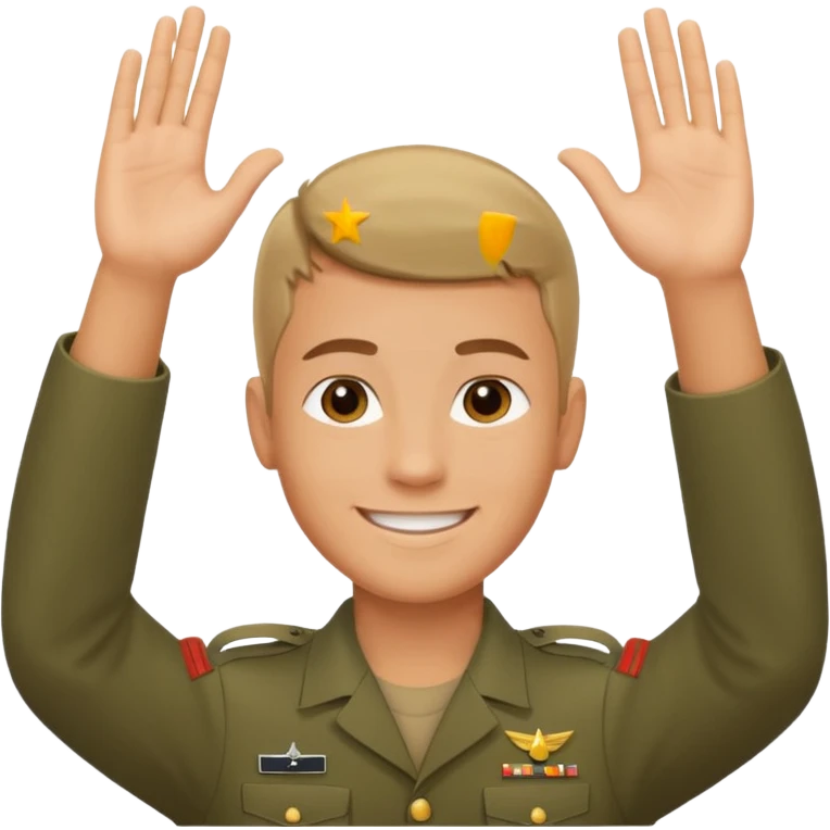 joven trigueno corte militar sonrisa bonita mano arriba emoji
