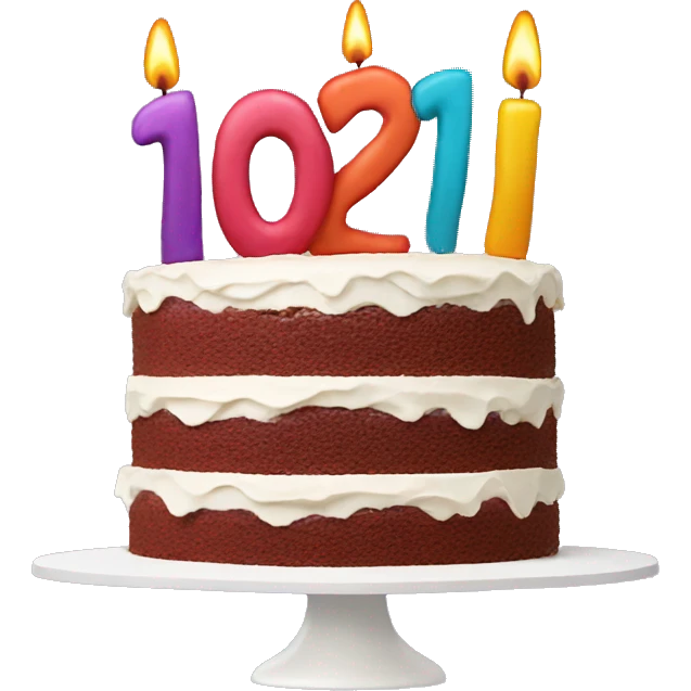 10th anniversay colorful cake emoji