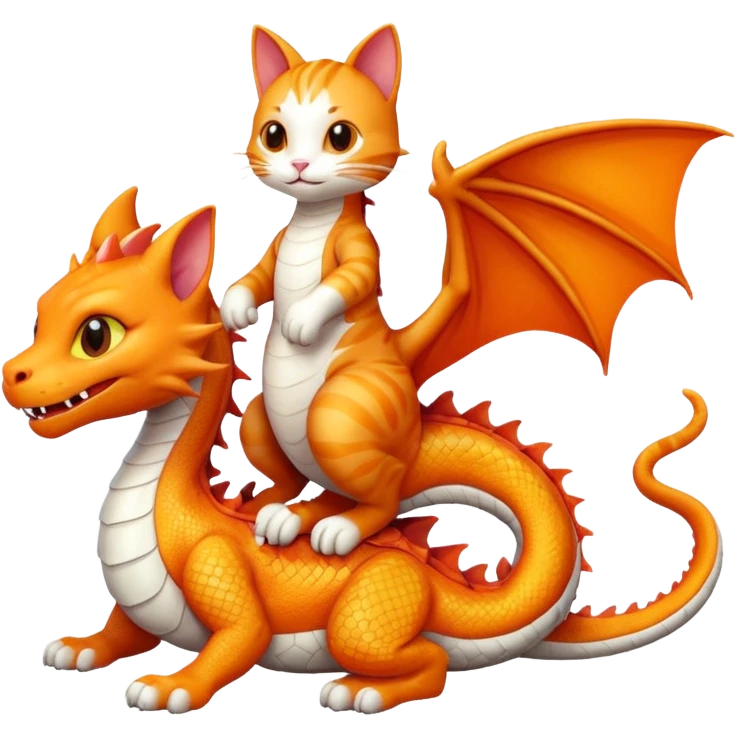 Cat on dragon emoji