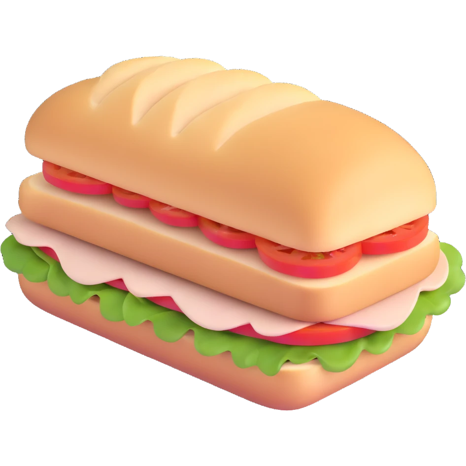 ciabatta sandwich with chicken emoji