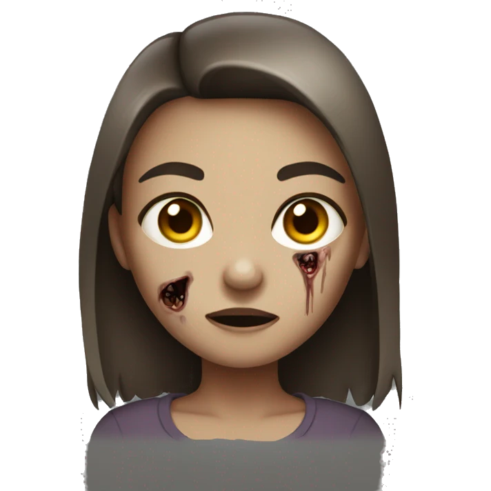 zombie girl with brown hair  emoji