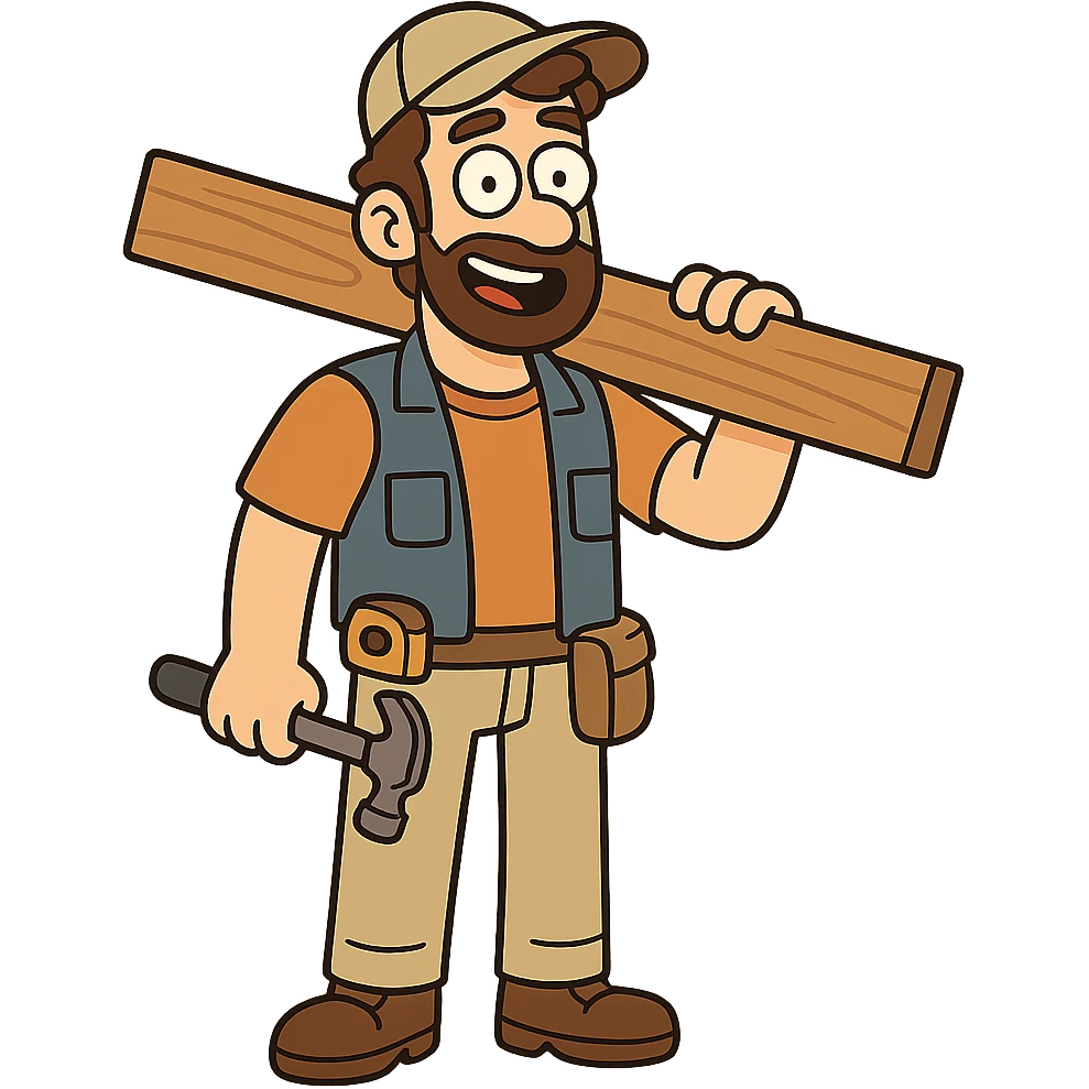 flat toon style carpenter emoji