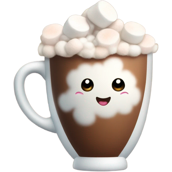 A hot cocoa with lots of marshmallow  emoji