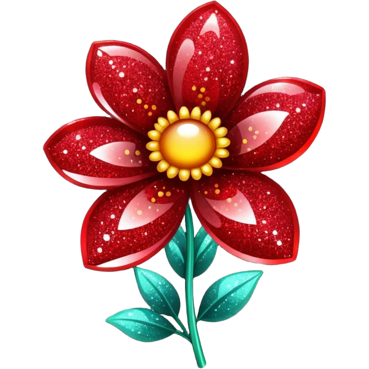 red glitter flower hype style emoji