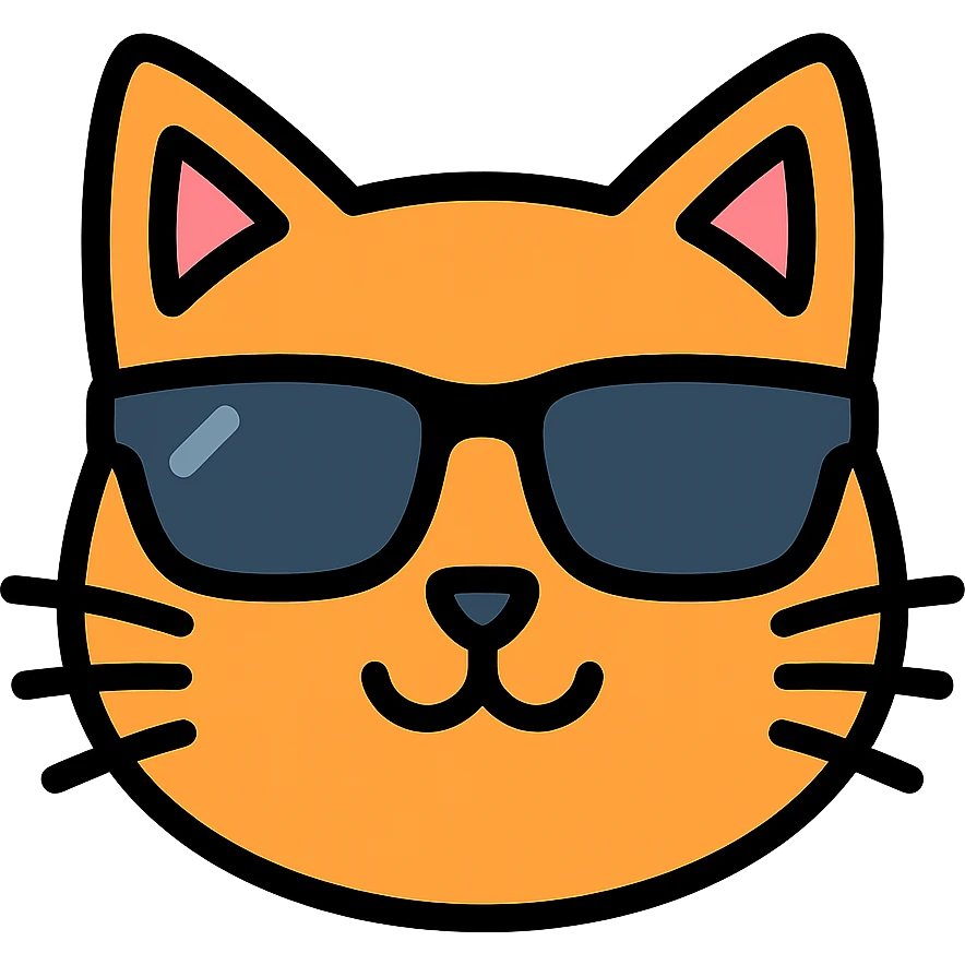 cat wearing sunglasses color icon emoji