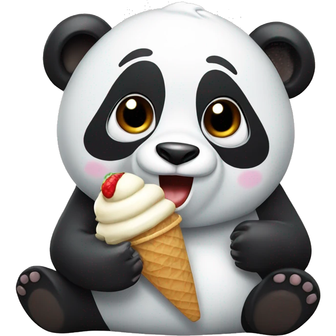 Panda eating ice cream emoji