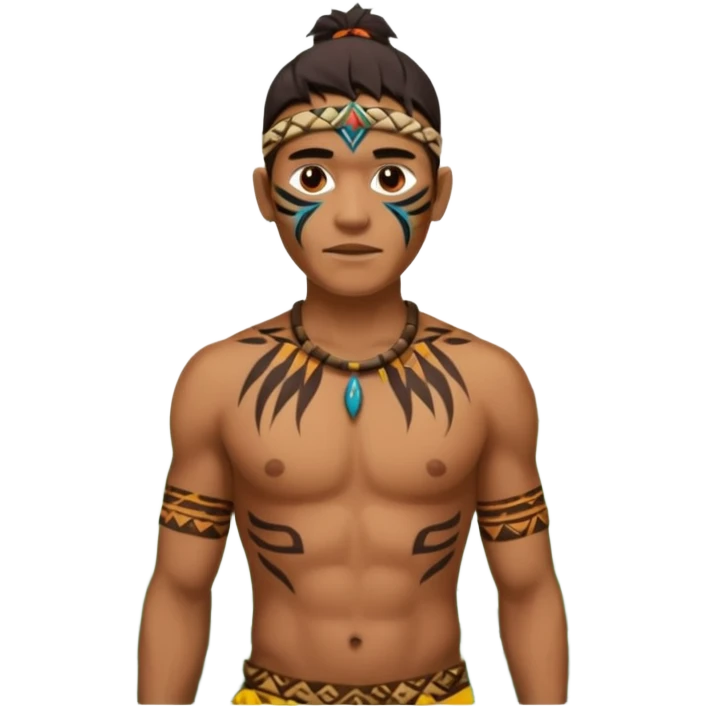 a tribal man with jungle emoji