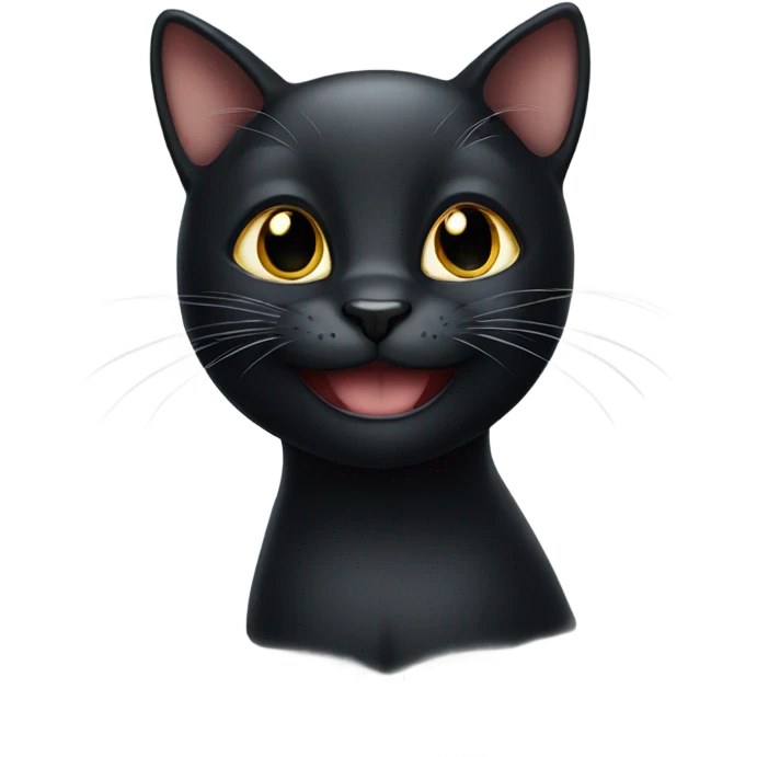 A black cat smiling emoji