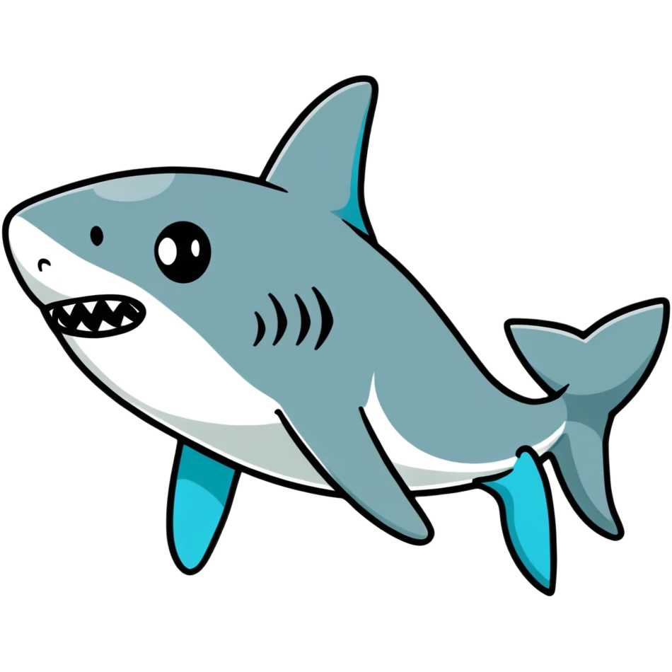 Shark with a top emoji