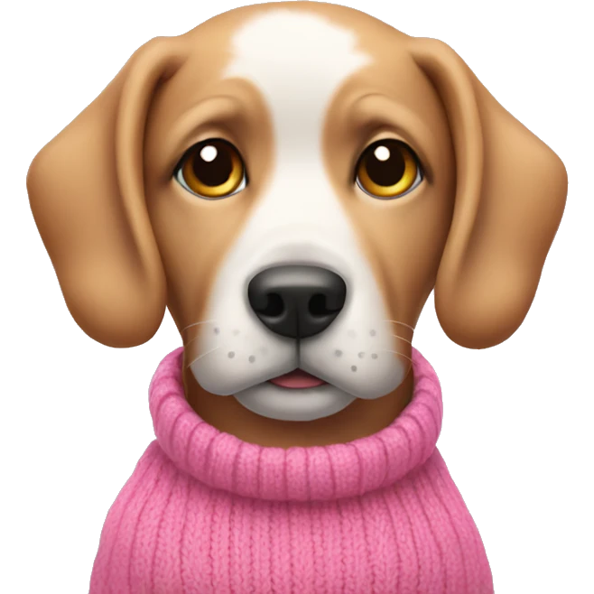 A dog with a pink sweater  emoji
