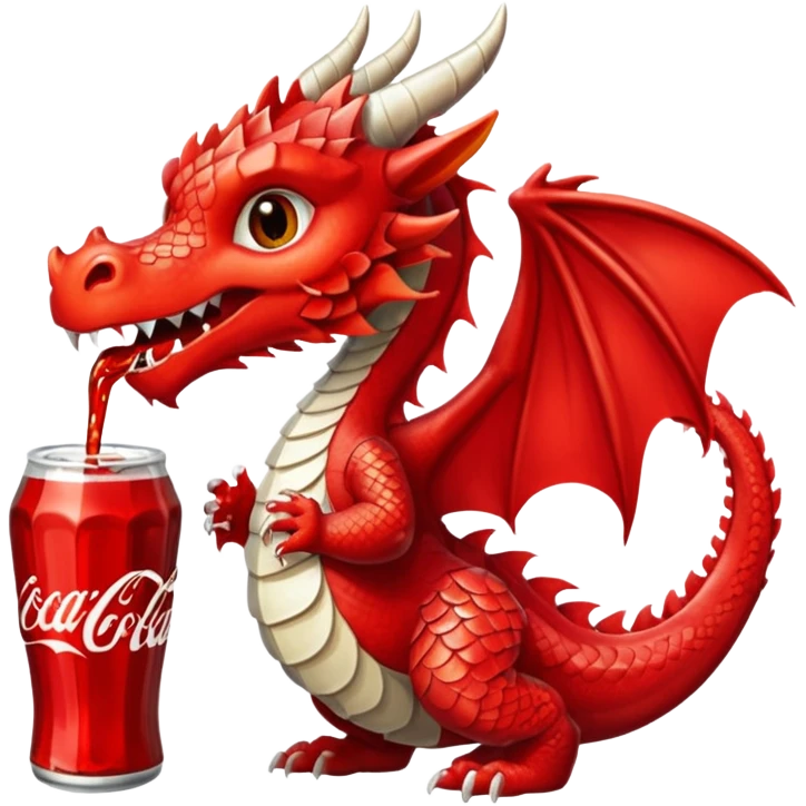 Un dragon tomando cocaa emoji