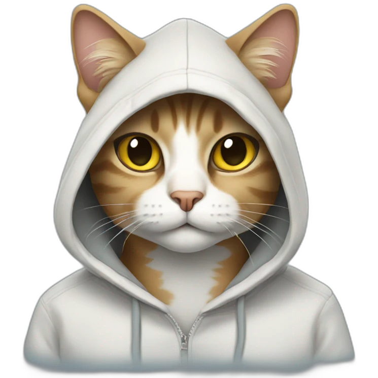 Cat wearing a hoodie emoji