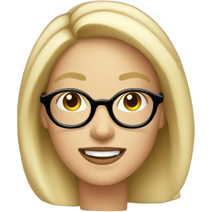 Beautiful Blonde woman wearing glasses calling on cell phone emoji