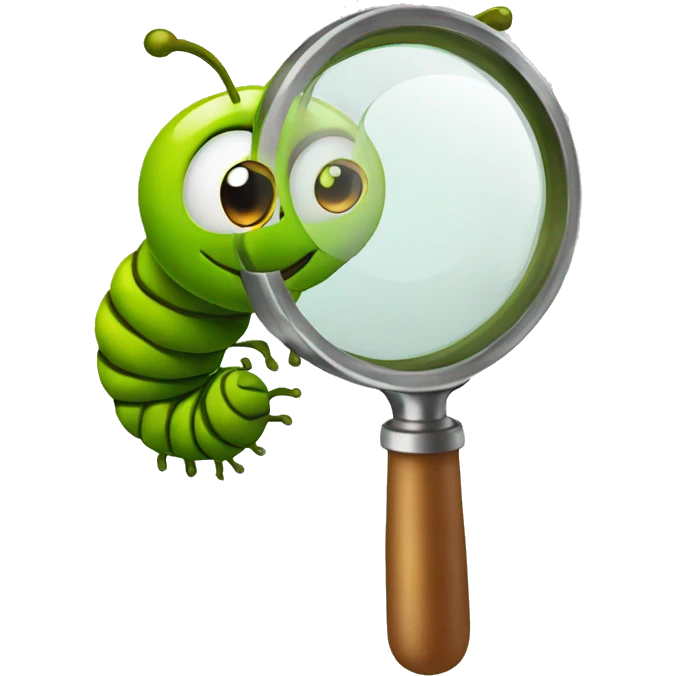 caterpillar magnifying glass emoji