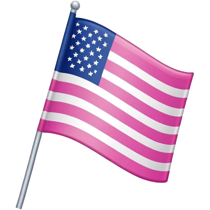 pink American flag with stars and stripes emoji