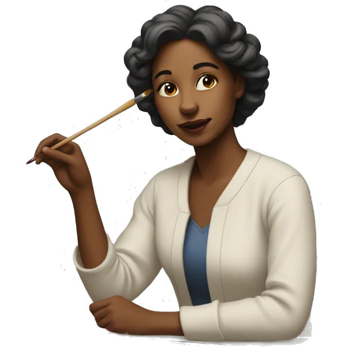 woman painting emoji