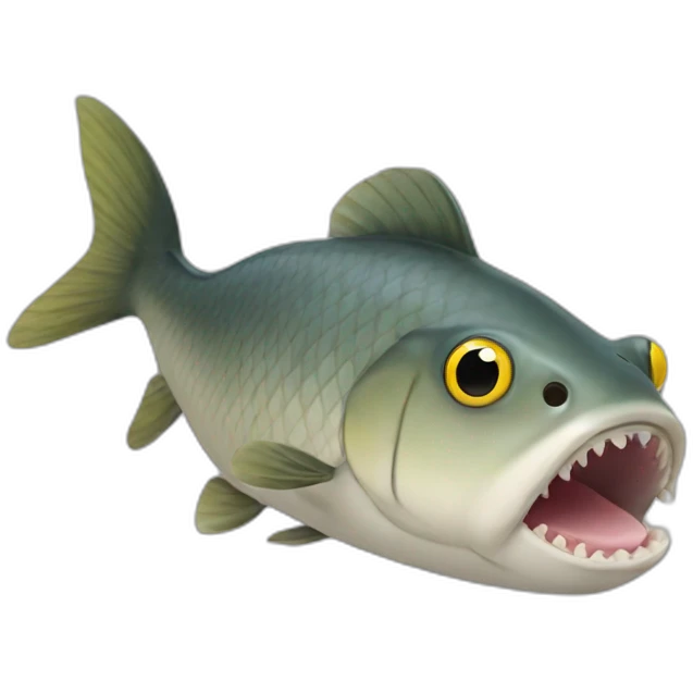 Cat fish eating  emoji
