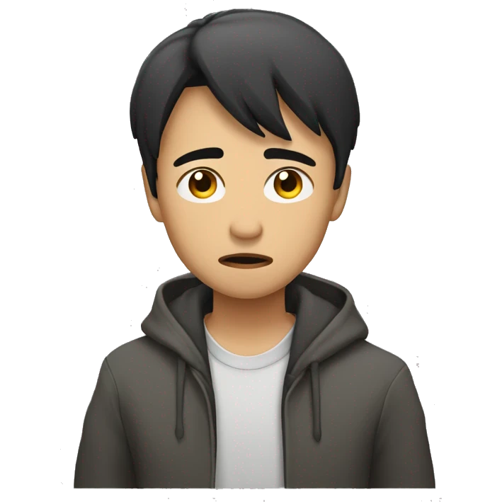 asian young men sad emoji