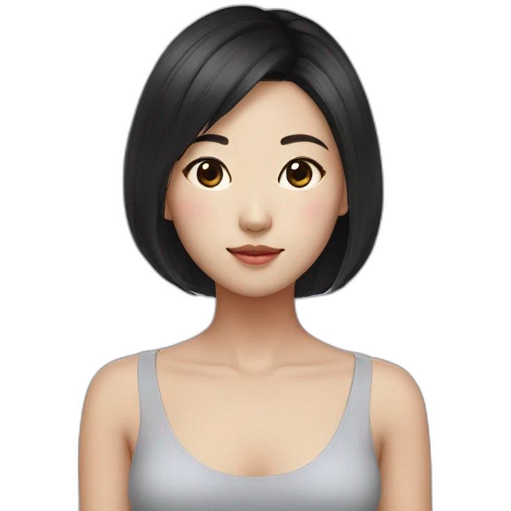 korean girl short black hair emoji