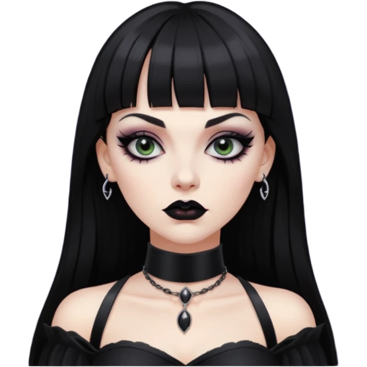 vampira com choker e franja emoji