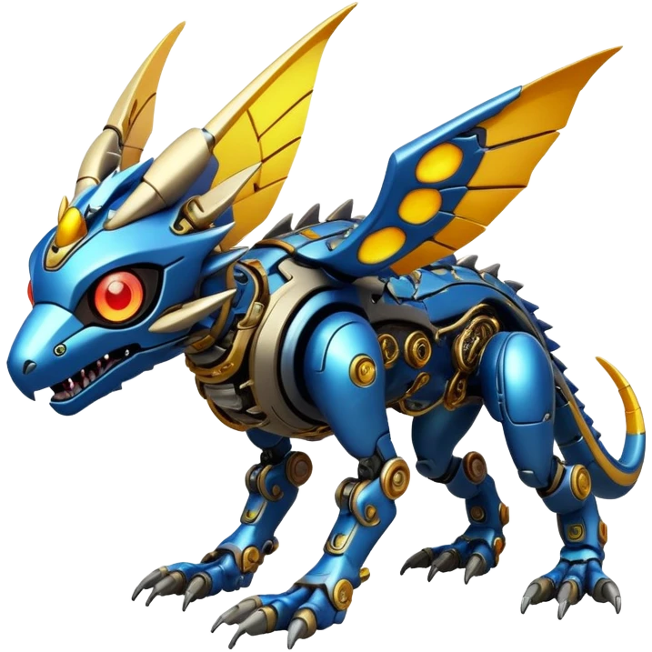  exotic futuristic warm-colored modern cyber-Fakémon-Digimon-Trico-creature emoji