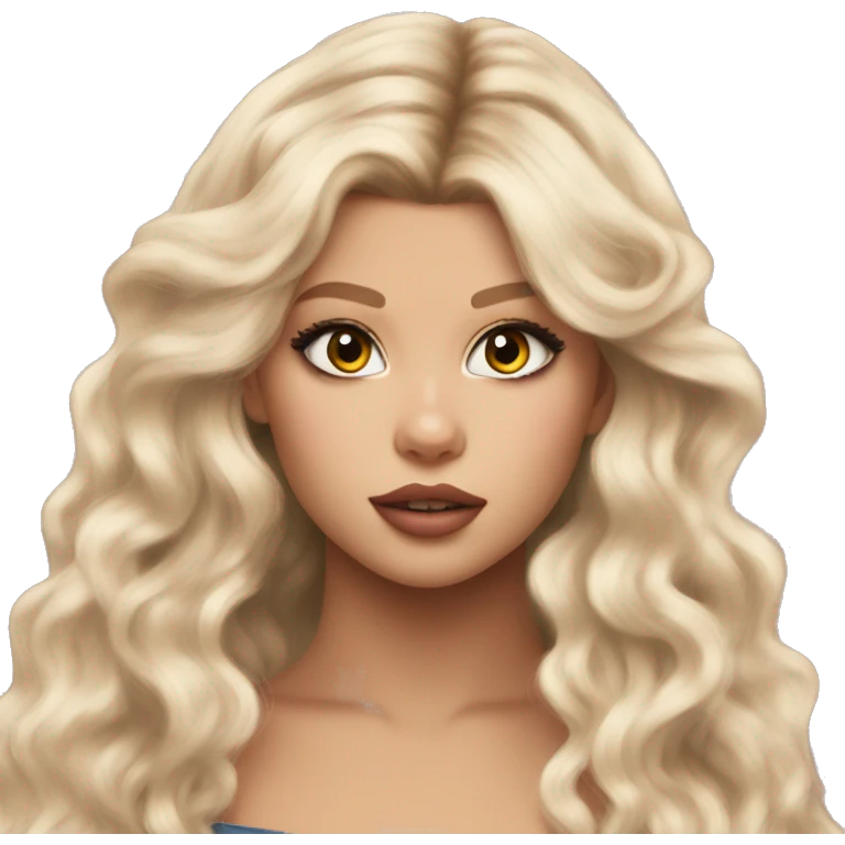 Loren Gray wavy hair brown eyes  emoji