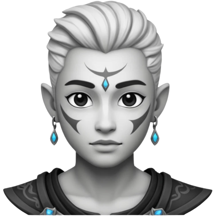 Genasi dnd estilo blanco y negro dibujo emoji