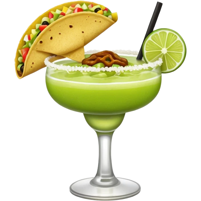 Create a picture of a margarita with a taco inside of it emoji
