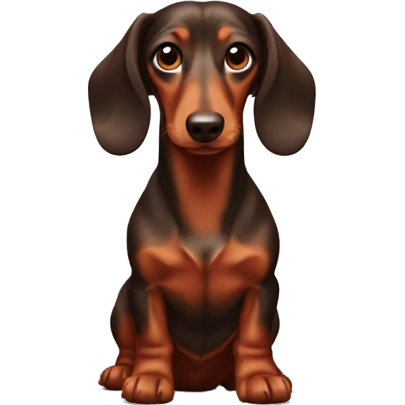 The dachshund is red with long hair emoji
