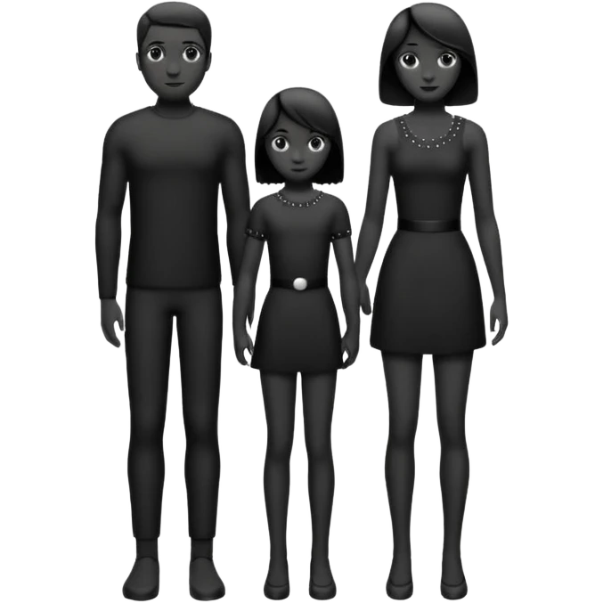 two silhouettes, big and small, standing apart with a dotted line between emoji