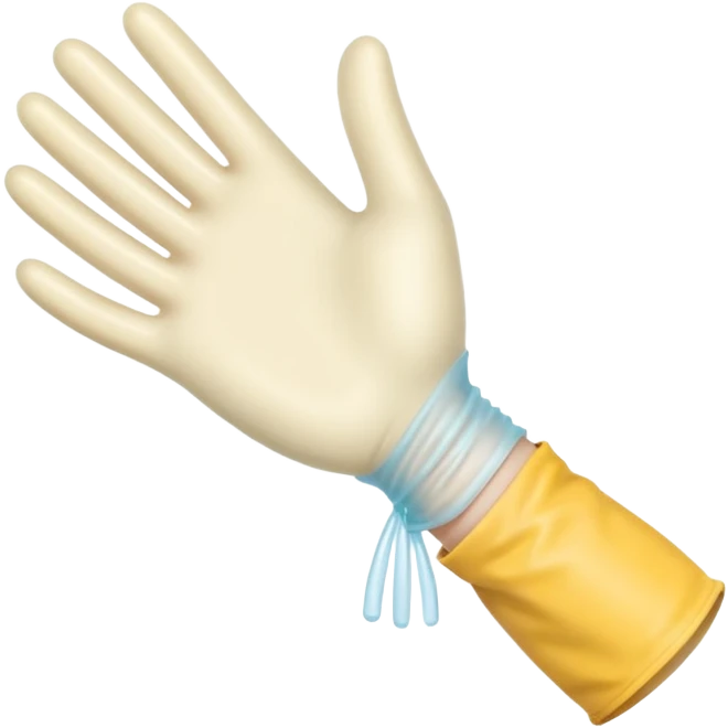 pulling on plastic glove emoji
