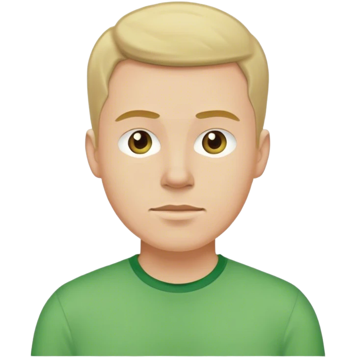 white man in green shirt emoji
